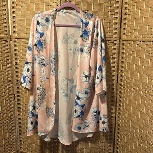 Pink Milly Sheer Robe Kimono Coverup L / XL EUC